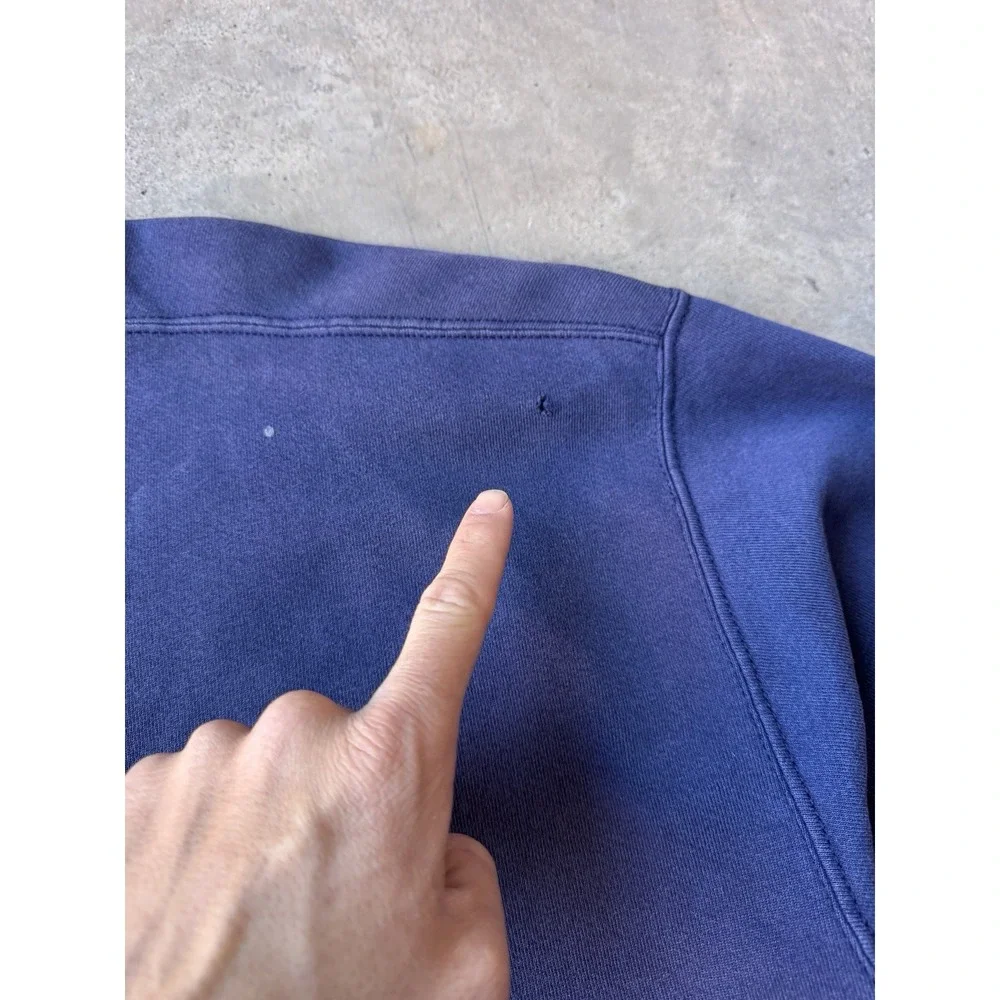 Vintage 90s Nike Distressed Navy Blue Blank Essential Crewneck Sweater XXL